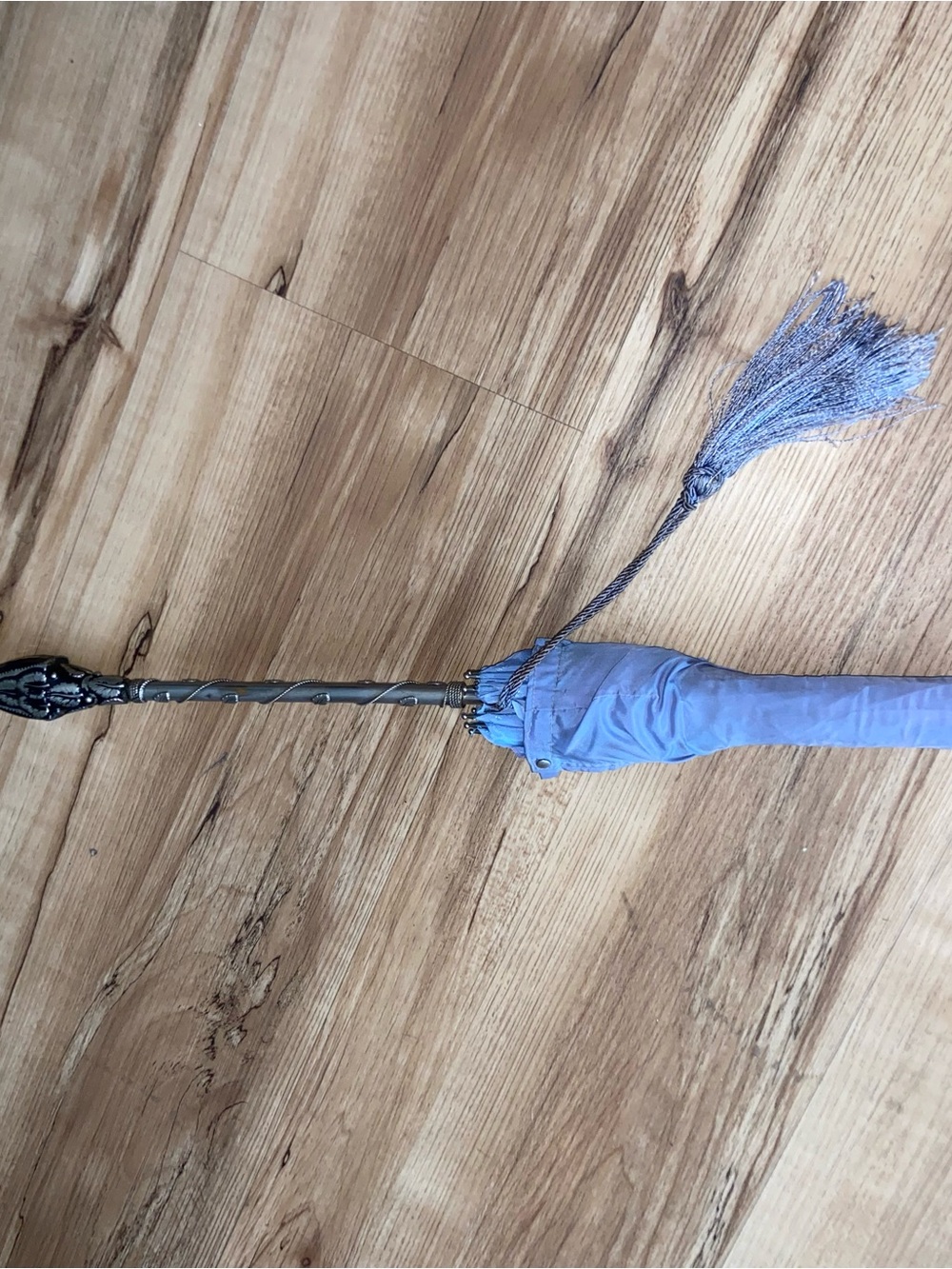 Pasotti luxury designer umbrella/cane. Blue Swarovski Gem handle. Italy